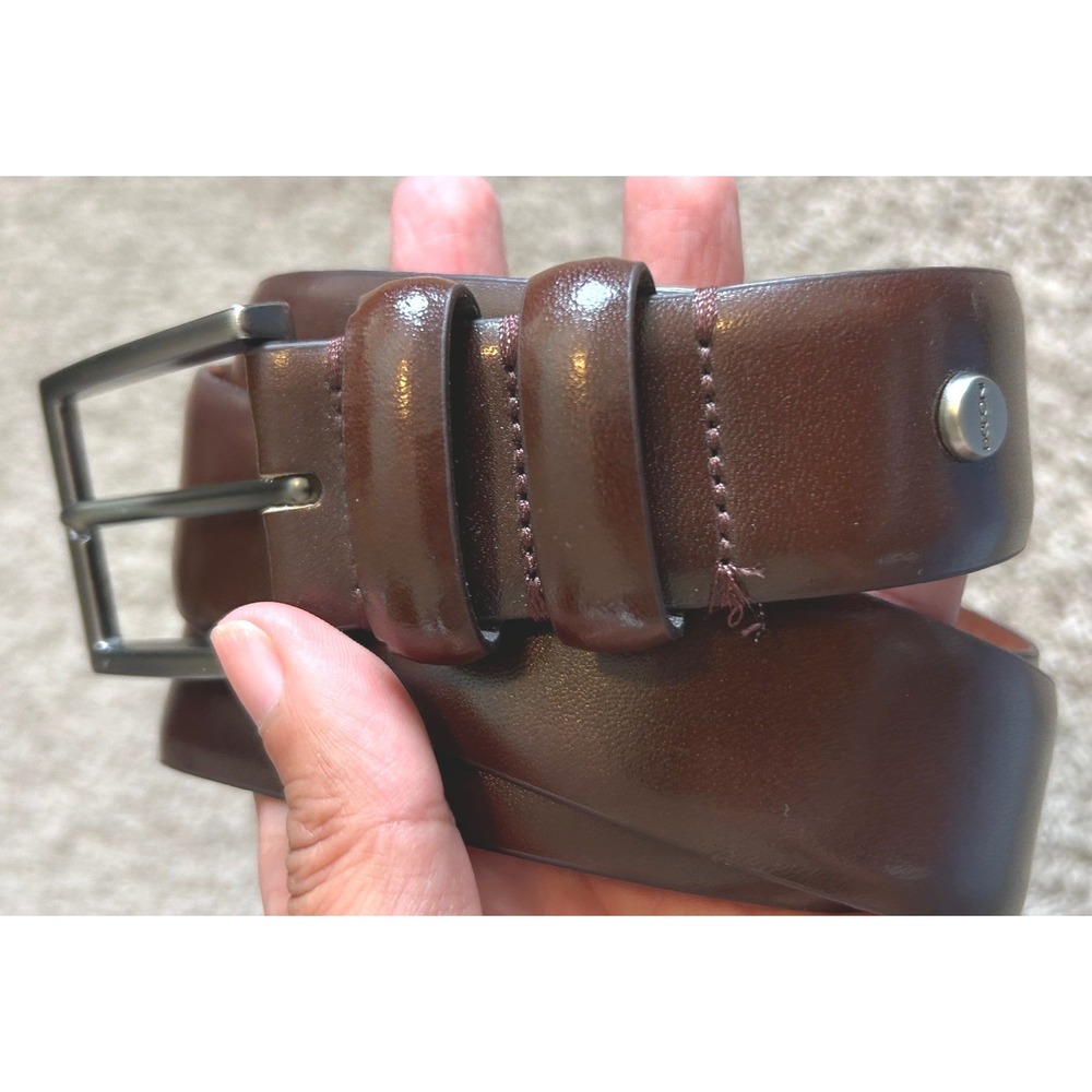 Boconi Men's Brown Leather Made Nashville Brown Genuine Leather Belt Size 36